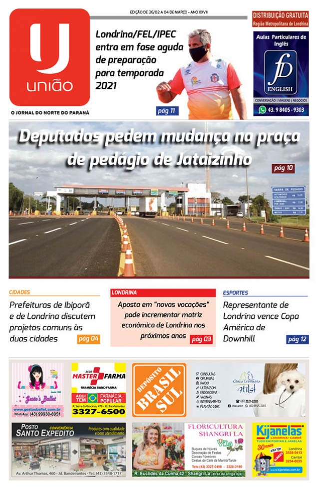 Capa do Jornal União Edição Nº 00565