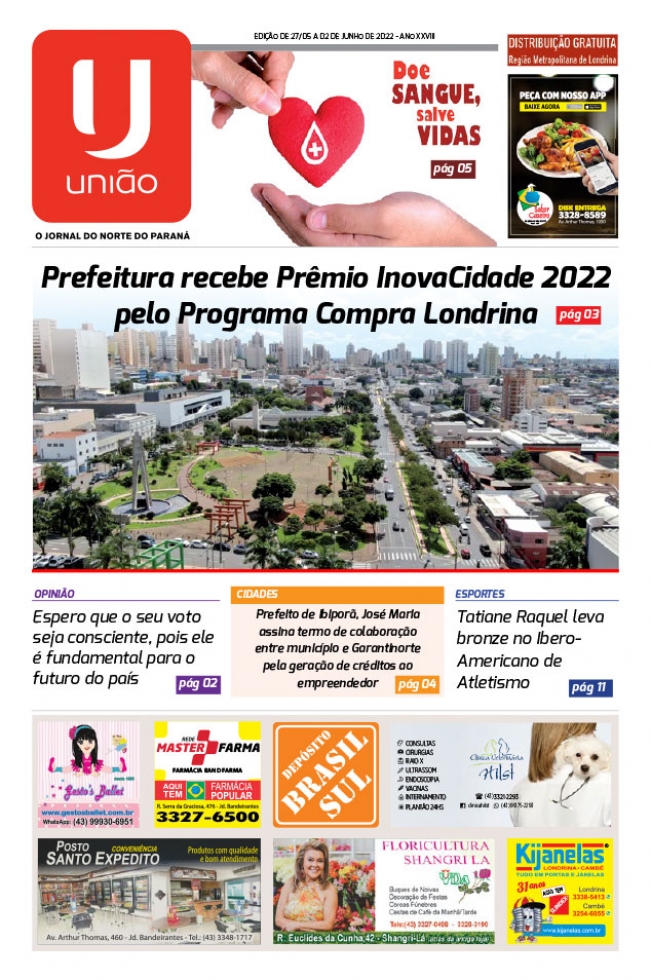Capa do Jornal União Edição Nº 00628