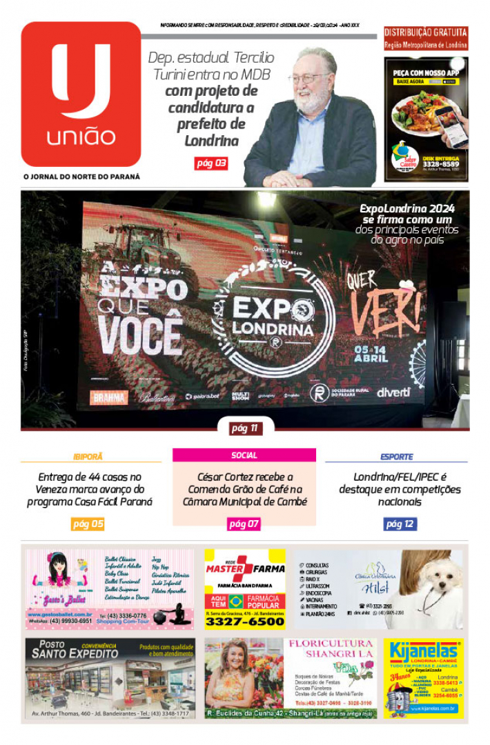 Capa do Jornal União Edição 723